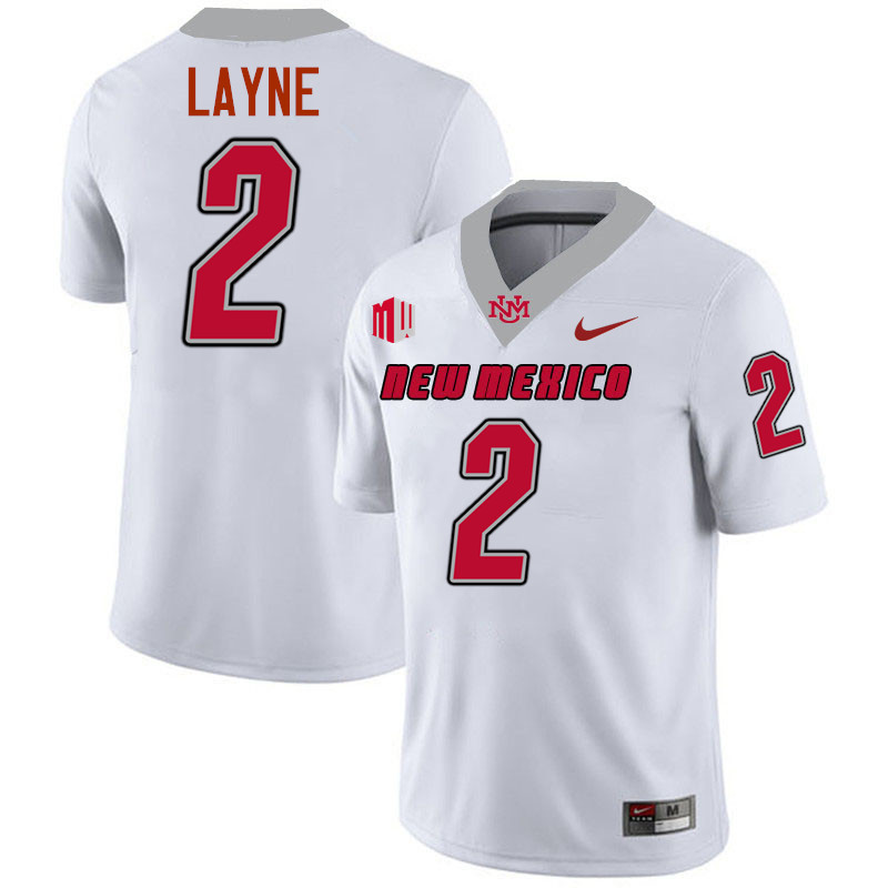 Jack Layne UNM Lobos Jersey,New Mexico Lobos Football Jersey,Uniforms-White
